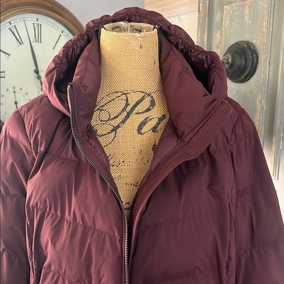 Women's Burgundy Puffer Jacket - Picture 2 of 8